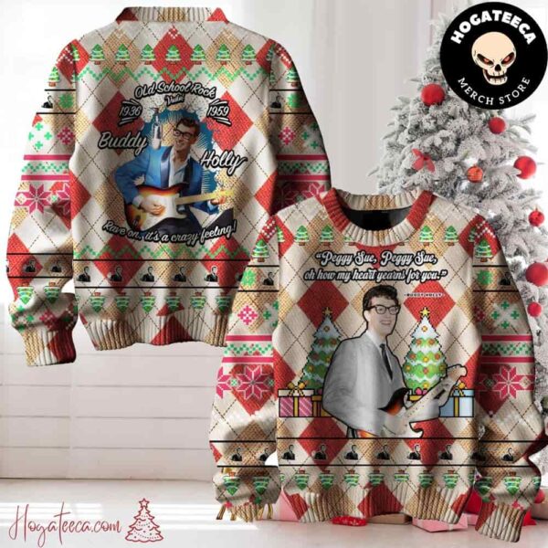 Buddy Holly Peggy Sue Chirstmas Gifts 2024 Xmas For Family And Friends Ugly Sweater