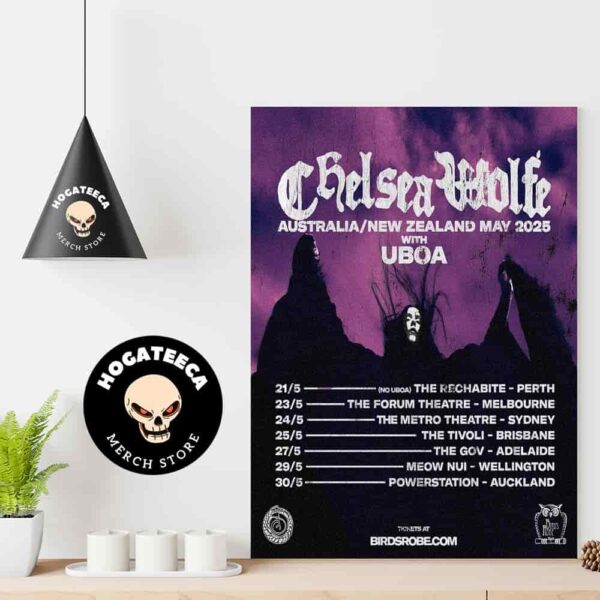 Chelsea Wolfe Australia New Zealand May 2025 With Uboa Performances Scheduled Home Decor Poster Canvas