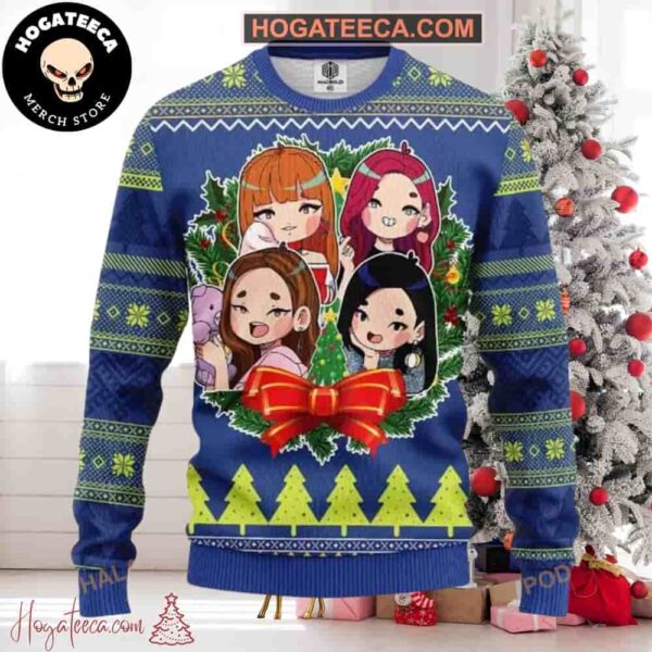 Chibi BLACKPINK Chirstmas Gifts 2024 Xmas For Family And Friends Ugly Sweater