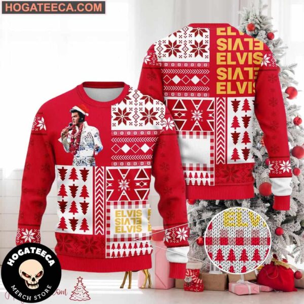 Elvis Presley A Unique Twist On Holiday Fashion  Chirstmas Gifts 2024 Xmas For Family And Friends Ugly Sweater