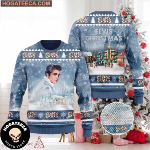 Elvis Presley An Iconic Look  Chirstmas Gifts 2024 Xmas For Family And Friends Ugly Sweater