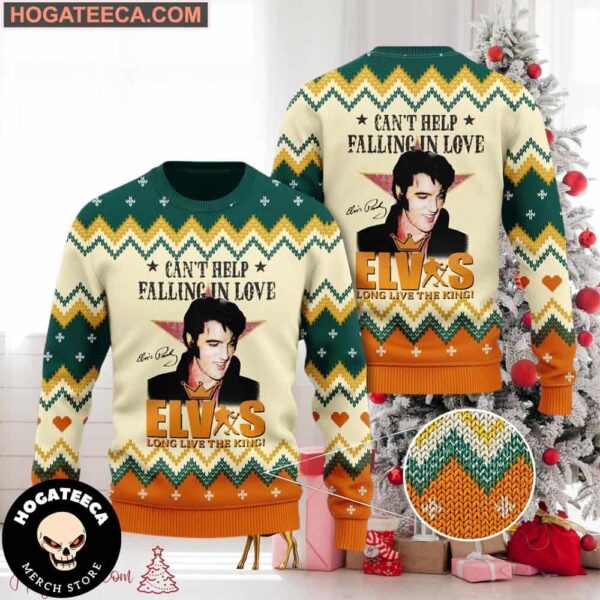 Elvis Presley Can’t Help Falling In Love  Chirstmas Gifts 2024 Xmas For Family And Friends Ugly Sweater