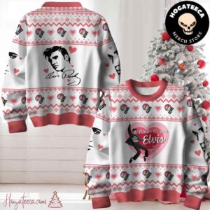 Elvis Presley Hunk O Love Elvis For Valentine Day Chirstmas Gifts 2024 Xmas For Family And Friends Ugly Sweater