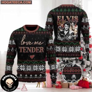 Elvis Presley Love Me Tender  Chirstmas Gifts 2024 Xmas For Family And Friends Ugly Sweater