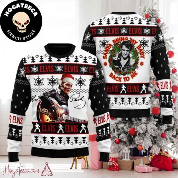 Elvis Presley Santa Bring My Baby Back To Me Chirstmas Gifts 2024 Xmas For Family And Friends Ugly Sweater