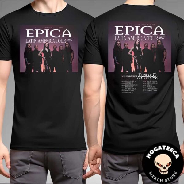 Epica Latin America Tour 2025 Performaces Scheduled  On Sept Two Sides Unisex T-Shirt