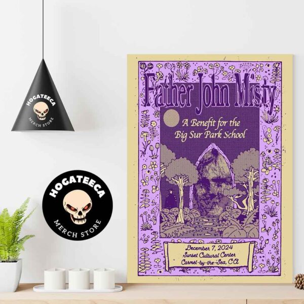 Father John Misty Merch On December 7 2024 At Carmel Sunset Center In Carmel By The Sea CA Home Decor Poster Canvas