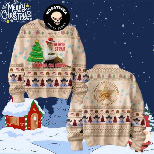 George Strait 58th CMA Awards Willie Neison Lifetime Achievement Chirstmas Gifts 2024 Xmas For Family And Friends Ugly Sweater