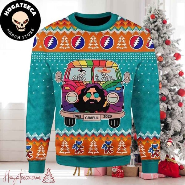 Grateful Dead 1965 Go By Bus Chirstmas Gifts 2024 Xmas For Family And Friends Ugly Sweater