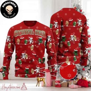 Grateful Dead Funny Bear Walking Rope Lights Chirstmas Gifts 2024 For Family And Friends Ugly Sweater