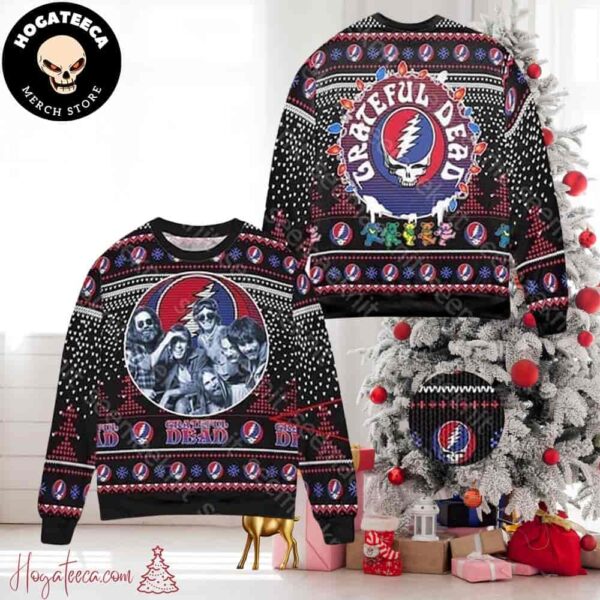 Grateful Dead Logo With Member Picture Chirstmas Gifts 2024 For Family And Friends Ugly Sweater