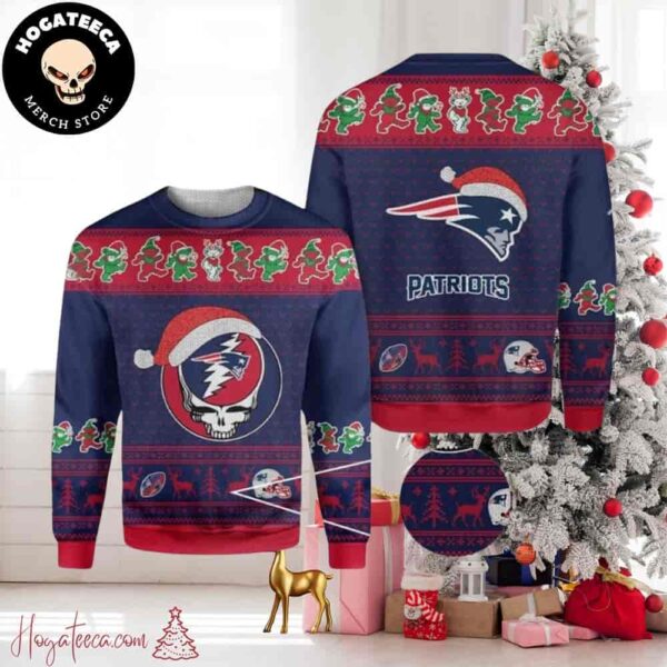 Grateful Dead Patriots Chirstmas Gifts 2024 For Family And Friends Ugly Sweater