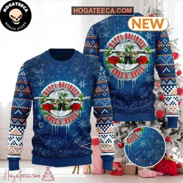 Guns N Roses Happy Holidays Chirstmas Gifts 2024 Xmas For Family And Friends Ugly Sweater