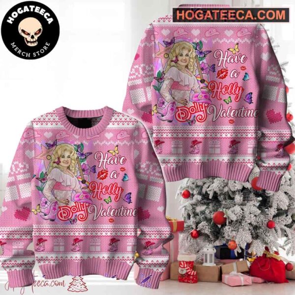 Have A Holly Dolly Valentine Dolly Parton Chirstmas Gifts 2024 Xmas For Family And Friends Ugly Sweater