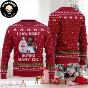 I Saw Diddy Buying Baby Oil Chirstmas Gifts 2024 Xmas For Family And Friends Ugly Sweater