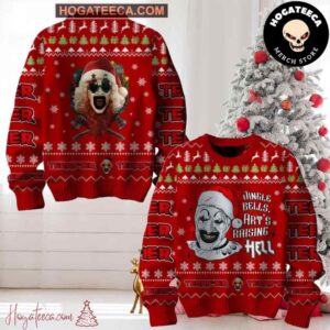 Ice Nine Kills Terrifier Jingle Bells Art Raising Hell Chirstmas Gifts 2024 Xmas For Family And Friends Ugly Sweater