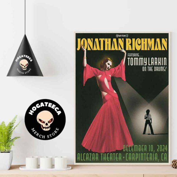 Jonathan Richman Ft Tommy Larkin On Drums Merch On Dec 10 2024 At Alcazar Theater In Carpinteria CA Home Decor Poster Canvas