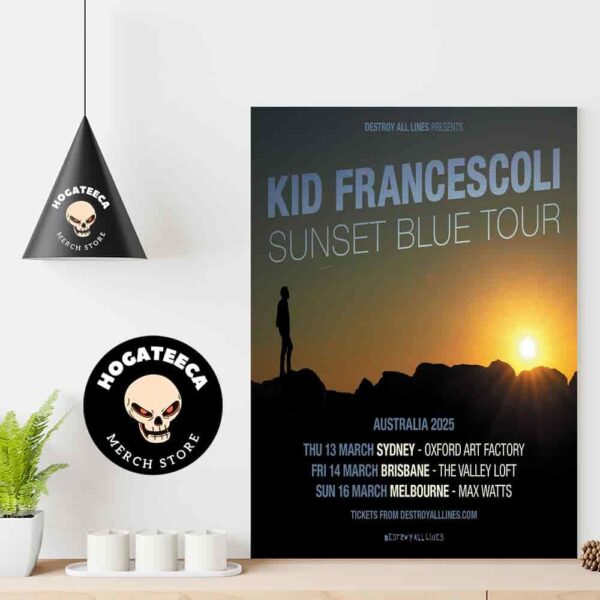 Kid Francescoli Sunset Blue Tour Australia 2025 Performances Scheduled Home Decor Poster Canvas