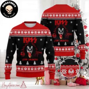 Kiss Band Gene Simmons Signature Chirstmas Gifts 2024 For Family And Friends Ugly Sweater