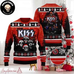 Kiss Merry Kiss Band Chirstmas Gifts 2024 For Family And Friends Ugly Sweater