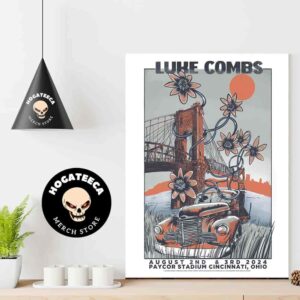 Luke Combs On August 2nd And 3rd 2024 At Paycor Stadium Cincinnati Ohio Home Decor Poster Canvas