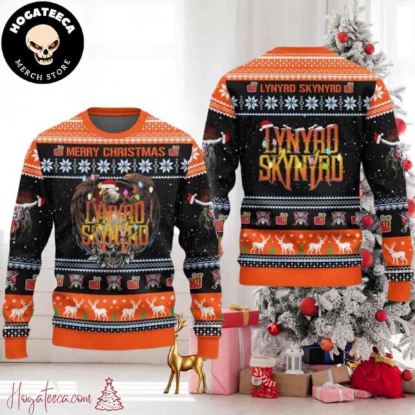 Lynyrd Skynyrd Merry Christmas Chirstmas Gifts 2024 For Family And Friends Ugly Sweater