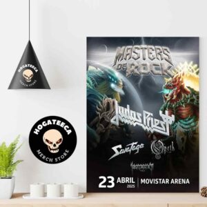 Master Of Rock 2025 Judas Priest With Opeth Savatage And Pentagram On 23rd April  At Movistar Arena In Santiago Chile Home Decor Poster Canvas