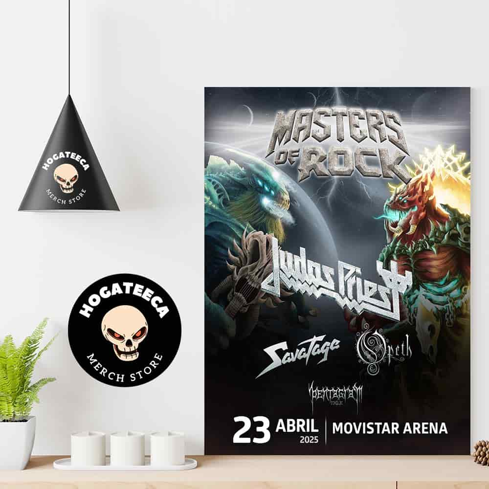 Master Of Rock 2025 Judas Priest With Opeth Savatage And Pentagram On 23rd April  At Movistar Arena In Santiago Chile Home Decor Poster Canvas