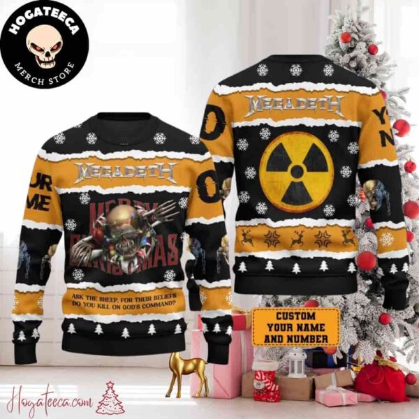 Megadeth Ask The Sheep For Their Beliefs Do You Kill On Gods Command Chirstmas Gifts 2024 For Family And Friends Ugly Sweater