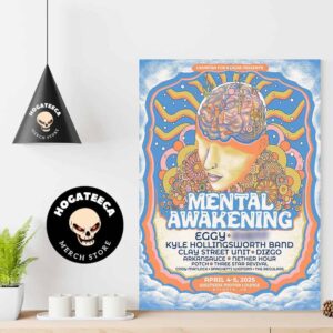 Mental Awakening 2025 Merch For Show On April 4-5 At Wetside Motor Lounge In Atlanata Ga Full Lineup Home Decor Poster Canvas