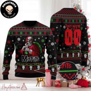 Misfits Christmas Santa Custom Name Chirstmas Gifts 2024 Xmas For Family And Friends Ugly Sweater