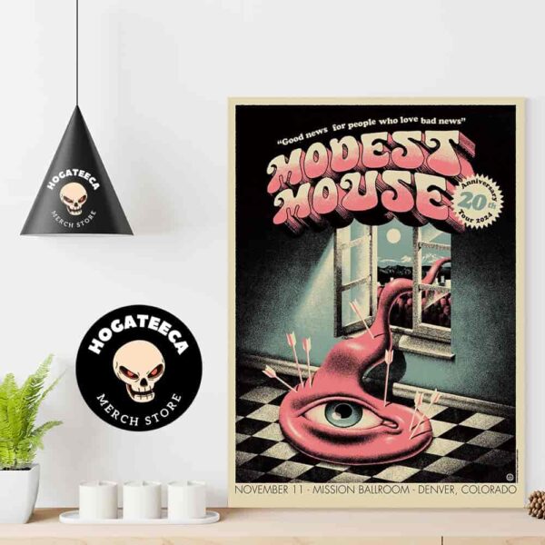 Modest Mouse Anniversarry 20th Tour 2024 On November 11th At Mission Ballroom In Denver Colorado Home Decor Poster Canvas