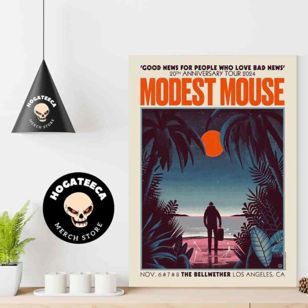 Modest Mouse Anniversarry 20th Tour 2024 On November 6-7-8 At The Bellwether In Los Angeles CA Home Decor Poster Canvas