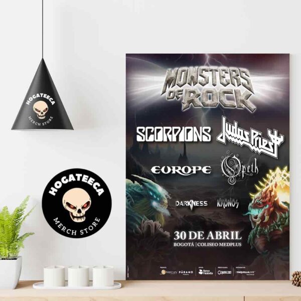 Monsters of Rock South America Tour On 30th April 2025 At Med Plus Colosseum In Bogota Columbia Home Decor Poster Canvas