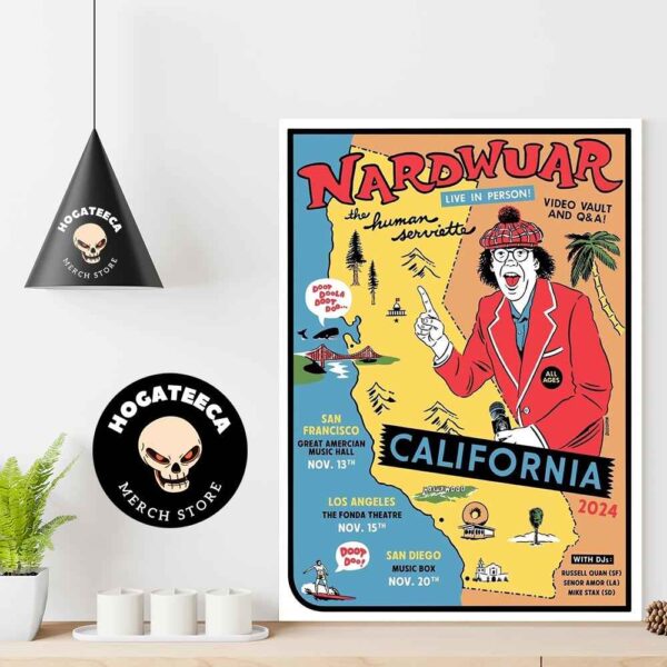 Nardwuar The Human Serviette California 2024 Performances Scheduled On November Home Decor Poster Canvas