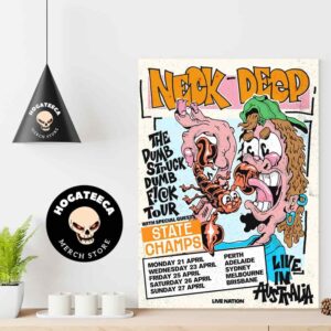 Neck Deep The Dumb Struck Dumb Fuck Tour With Special Guest State Champs On April 2025 Live In Australia Home Decor Poster Canvas