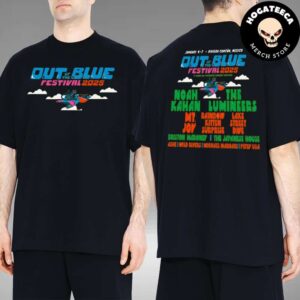 Out Of The Blue Festival 2025 Rivier Cancun Mexico On January 4-7 Merch Full Lineup Two Sides Unisex T-Shirt