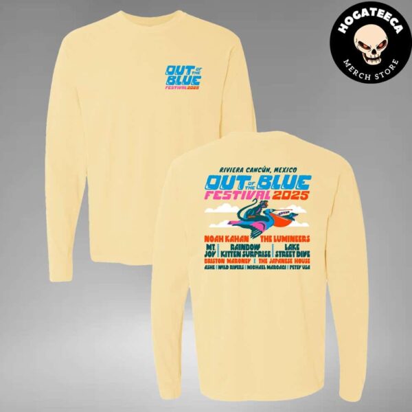 Out Of The Blue Festival 2025 Rivier Cancun Mexico On January 4-7 Merch Unisex Lineup Two Sides Long Sleeve Shirt