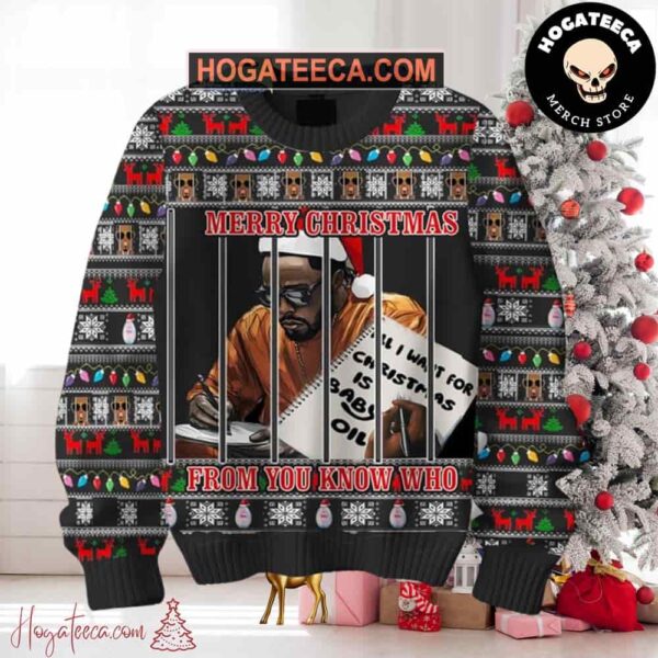 P Diddy 2024 Merry Christmas From You Know Who Chirstmas Gifts 2024 Xmas For Family And Friends Ugly Sweater