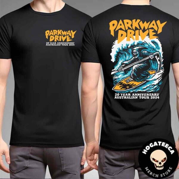 Parkway Drive 20 Year Anniversary Australian Tour 2024 Collection 20 Year Surfing Reaper Two Sides Unisex T-Shirt