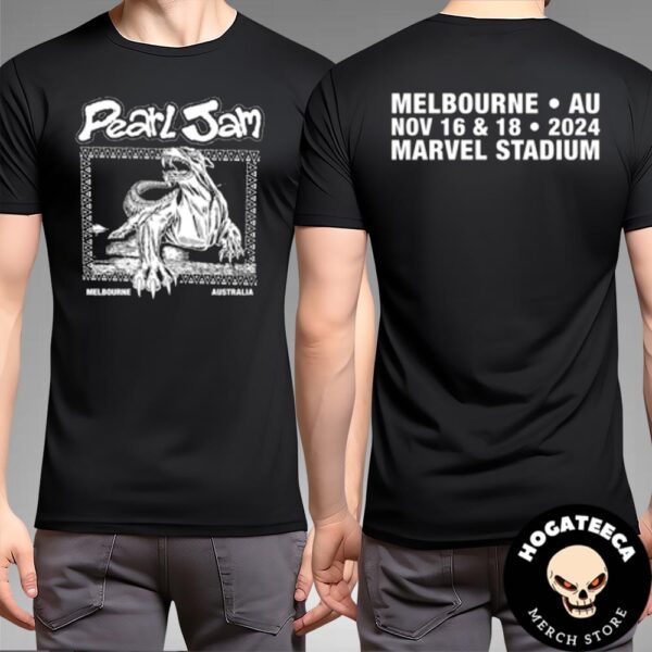 Pearl Jam Merch In Melbourne Australia On Nov 16 And 18 2024 At Marvel Stadium Bunyip Tee Two Sides Unisex T-Shirt