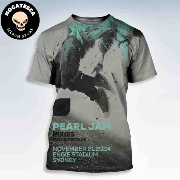 Pearl Jam Merch In Sydney Australia At Engie Stadium On Nov 21 2024 Arty By Sidney Waerts All Over Print Shirt