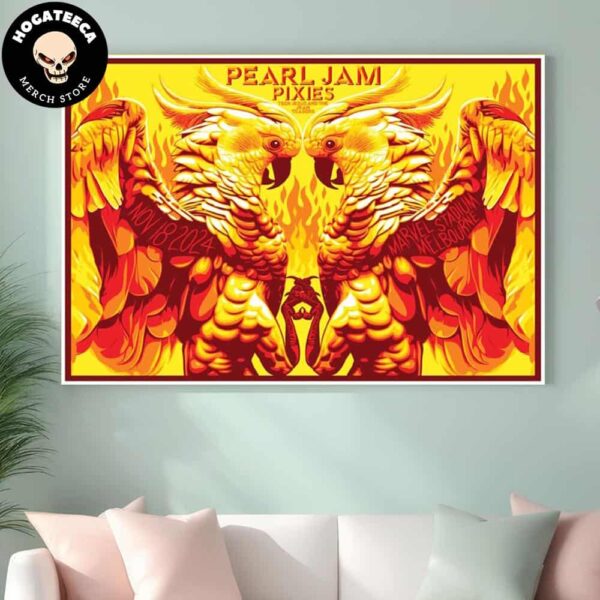 Pearl Jam Merch Poster On Nov 18 2024 At Marvel Stadium In Melbourne Victoria Australia Art By Ben Frost Home Decor Poster Canvas