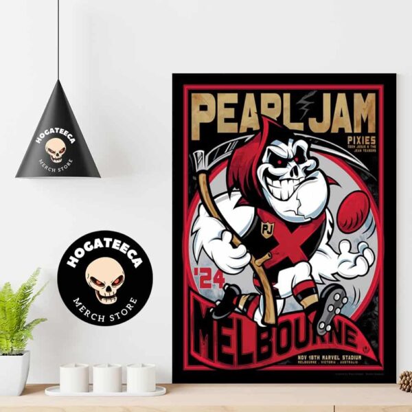 Pearl Jam Merch Poster On Nov 18 2024 At Marvel Stadium In Melbourne Victoria Australia Art By Rhys Cooper Home Decor Poster Canvas