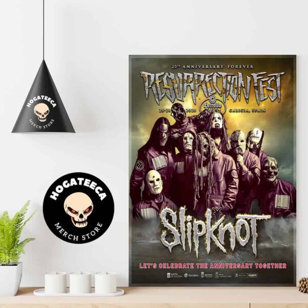 Resurrection Festival 20th Anniversary Forever Slipknot On 25-28 June 2025 Galicia Spain Home Decor Poster Canvas