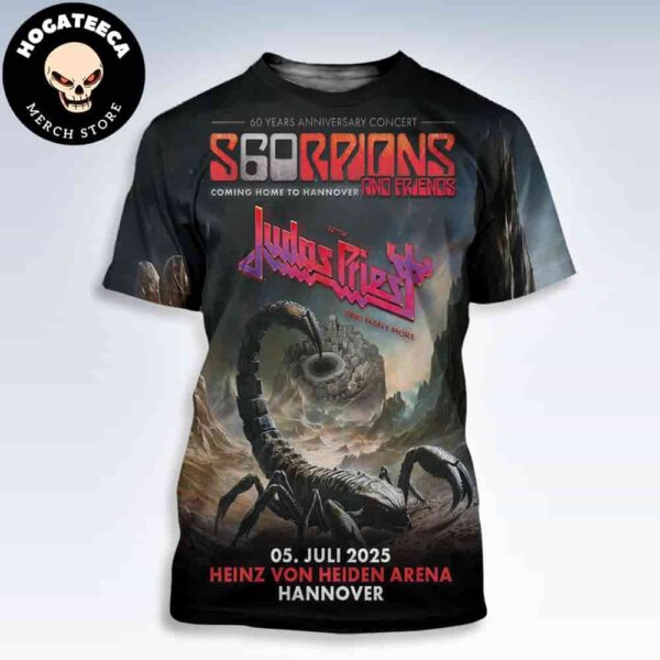 Scorpions With Judas Priest 60th Anniversary Concert Coming To Hannover And Friends On 05 Juli 2025 Heinz Von Heiden Arena All Over Print Shirt