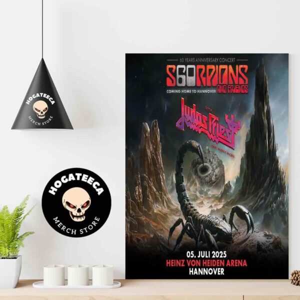 Scorpions With Judas Priest 60th Anniversary Concert Coming To Hannover And Friends On 05 Juli 2025 Heinz Von Heiden Arena Home Decor Poster Canvas