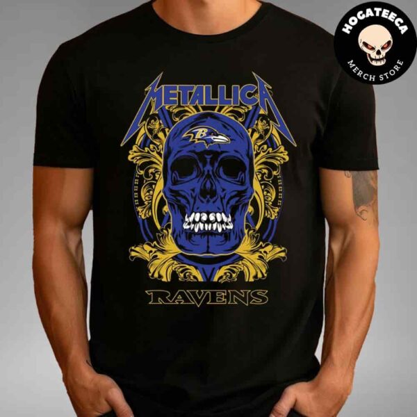 Skull Metallica Baltimore Ravens NFL Unisex T-Shirt