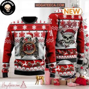 Slayer Band Stanta Skull Chirstmas Gifts 2024 Xmas For Family And Friends Ugly Sweater