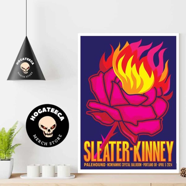 Sleater-Kinney Palehound At Mcmenamins Crystal Ballroom Portland Or On April 5 2024 Home Decor Poster Canvas